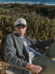 Azul - bomber TENCEL ™ Linen Blend e liocel Jacket - Imagem 5 de 8