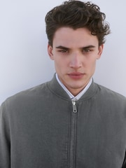 Azul - bomber TENCEL ™ Linen Blend e liocel Jacket - Imagem 7 de 8