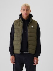 Gap Green Logo Water Resistant Puffer Gilet Jacket - Image 1 of 6