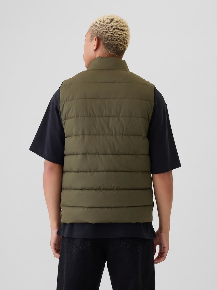 Gap Green Logo Water Resistant Puffer Gilet Jacket - Image 2 of 6