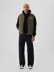 Gap Green Logo Water Resistant Puffer Gilet Jacket - Image 3 of 6