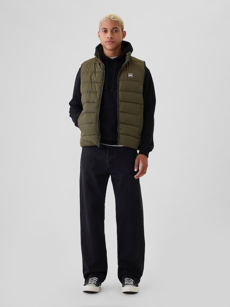 Gap Green Logo Water Resistant Puffer Gilet Jacket - Image 3 of 6