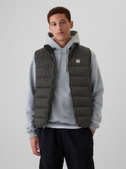Gap Black Logo Water Resistant Puffer Gilet Jacket - Image 1 of 6