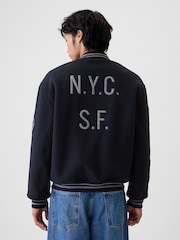 Gap, College-Bomberjacke aus Wollmischung mit Logo - Bild 2 von 10