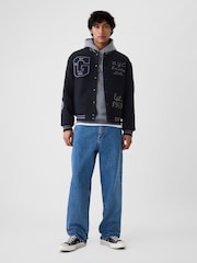 Gap, College-Bomberjacke aus Wollmischung mit Logo - Bild 3 von 10