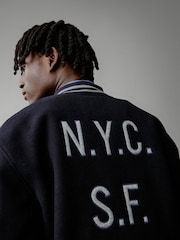 Gap, College-Bomberjacke aus Wollmischung mit Logo - Bild 8 von 10