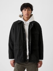 Gap Black Ripstop Utility Jacket - Image 1 of 5