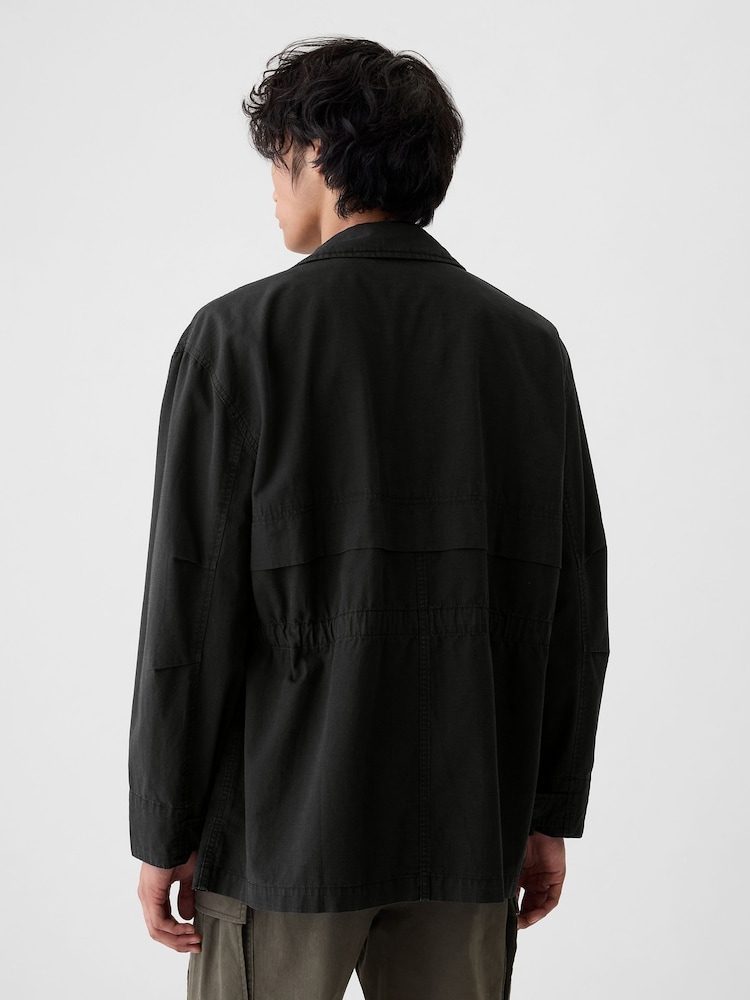 Gap Black Ripstop Utility Jacket - Image 2 of 5