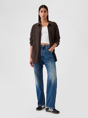 Gap Brown Jersey Long Sleeve Shirt - Image 4 of 5