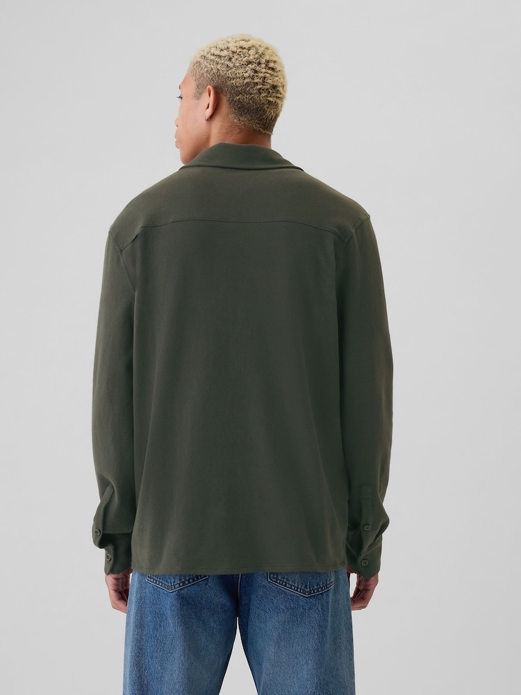 Gap Green Jersey Long Sleeve Shirt - Image 2 of 6 Gap Green Jersey Long Sleeve Shirt - Image 2 of 6