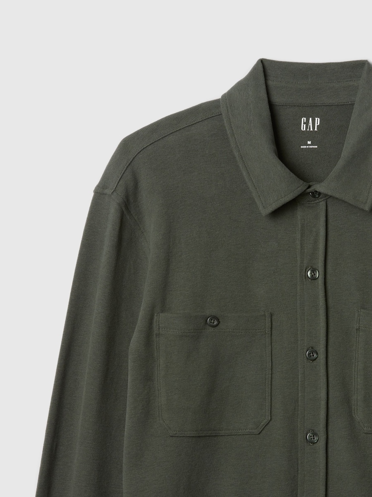 Gap Green Jersey Long Sleeve Shirt - Image 6 of 6 Gap Green Jersey Long Sleeve Shirt - Image 6 of 6