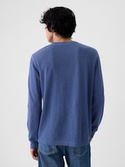 Gap Blue Waffle 100% Cotton Henley T-Shirt - Image 2 of 5