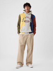 Gap Grey Heavyweight Colourblock Athletic Logo Hoodie - Image 3 of 5