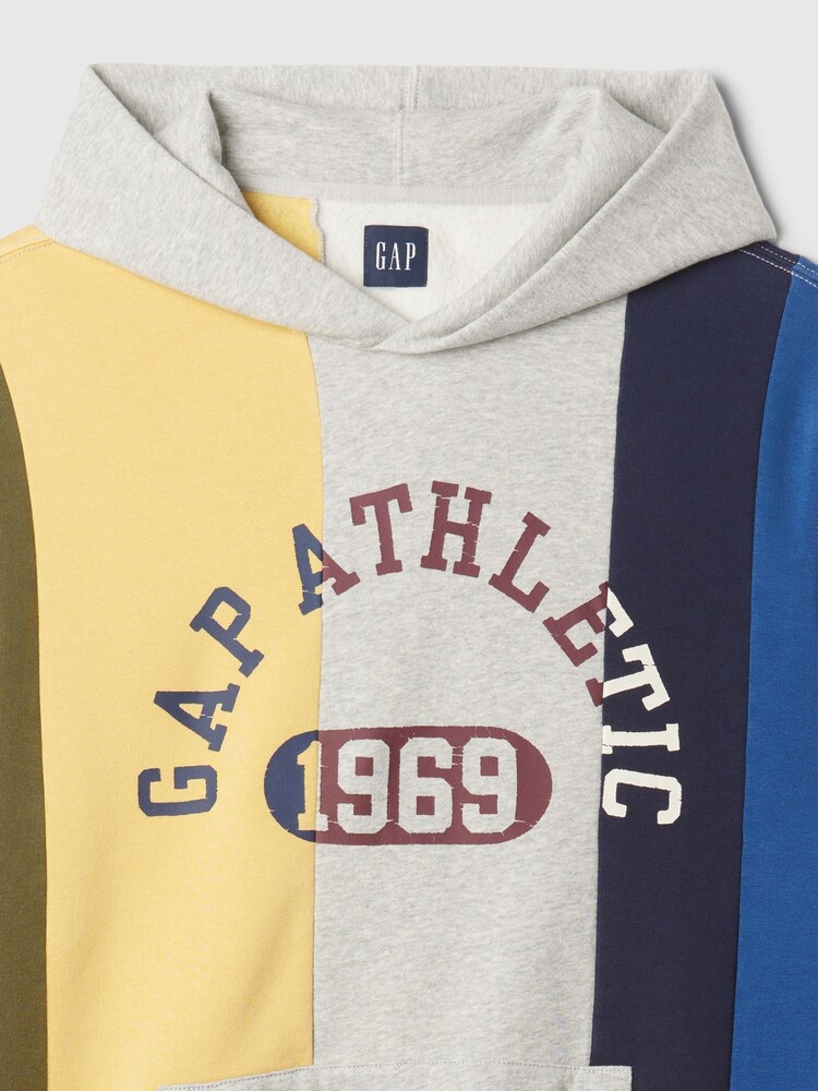 Gap Grey Heavyweight Colourblock Athletic Logo Hoodie - Image 5 of 5 Gap Grey Heavyweight Colourblock Athletic Logo Hoodie - Image 5 of 5