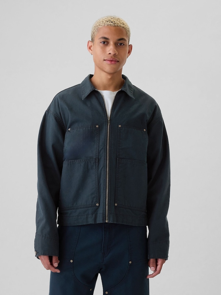 Gap Blue Canvas Chore Jacket - Image 1 of 5