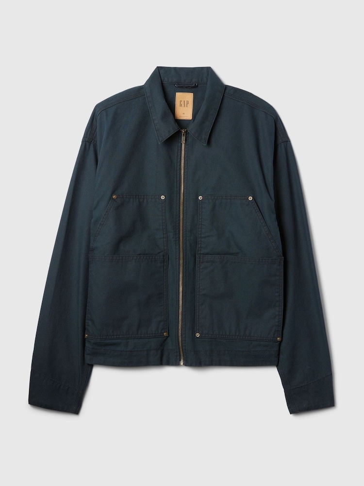 Gap Blue Canvas Chore Jacket - Image 2 of 5
