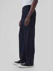 Gap Navy Blue 365 Pleated Trousers - Image 4 of 5