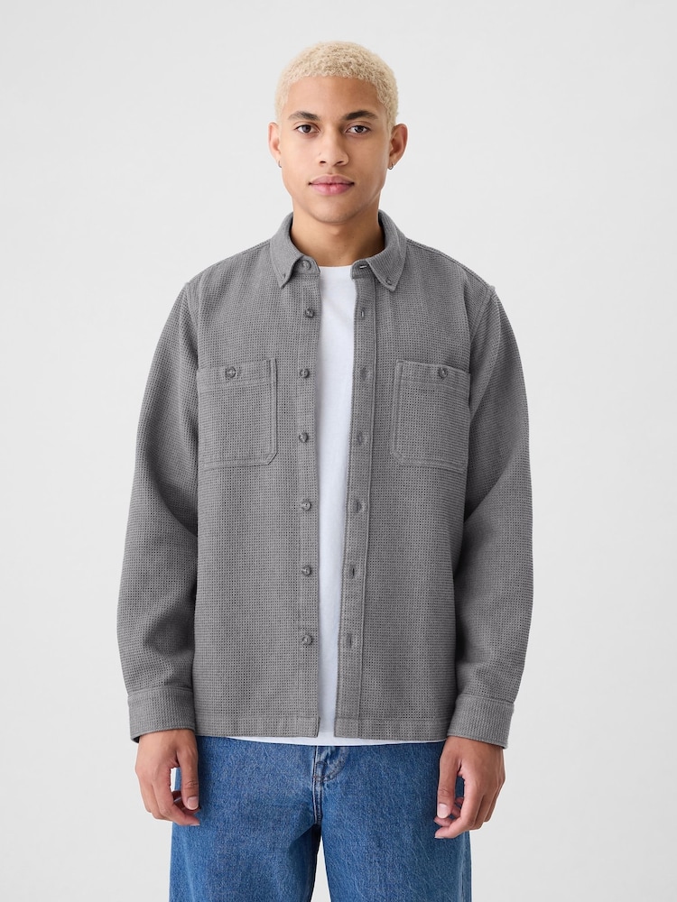 Gap Grey Knit Overshirt - Image 1 of 5