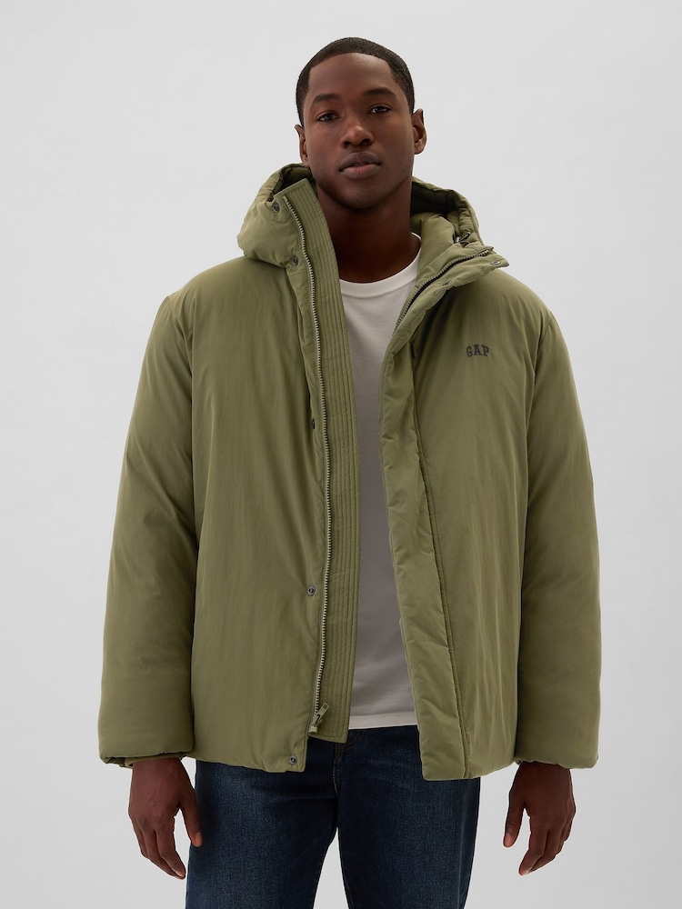 zelena - Gap Logo Water-Resistant Parka Coat - Slika 1 iz 5 zelena - Gap Logo Water-Resistant Parka Coat - Slika 1 iz 5