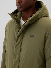 zelena - Gap Logo Water-Resistant Parka Coat - Slika 4 iz 5