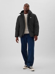 črna - Gap Logo Water-Resistant Parka Coat - Slika 3 iz 5