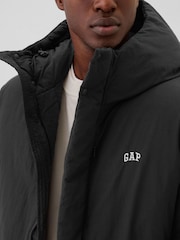 črna - Gap Logo Water-Resistant Parka Coat - Slika 4 iz 5