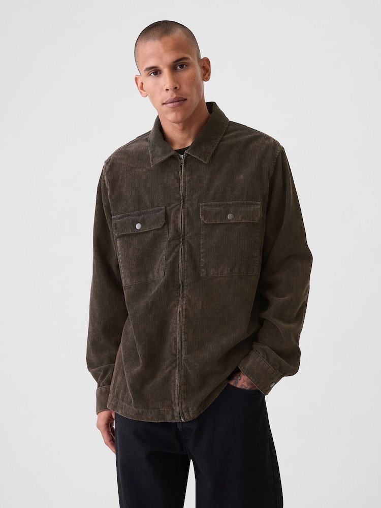 Gap Brown Corduroy Point Collar Jacket - Image 1 of 5