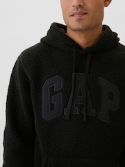 Schwarz - Gap Sherpa-Kapuzensweatshirt mit Logo - Bild 4 von 5