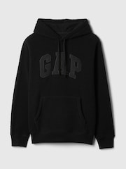 Schwarz - Gap Sherpa-Kapuzensweatshirt mit Logo - Bild 5 von 5