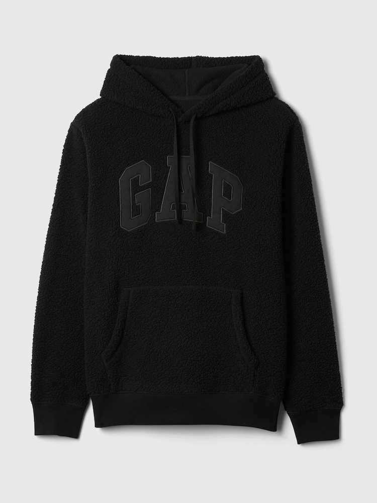Schwarz - Gap Sherpa-Kapuzensweatshirt mit Logo - Bild 5 von 5