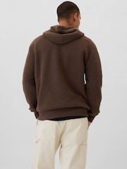 Gap Brown Logo Sherpa Hoodie - Image 2 of 5