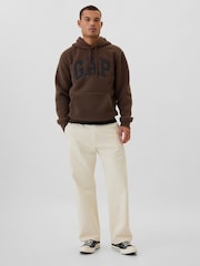 Gap Brown Logo Sherpa Hoodie - Image 3 of 5