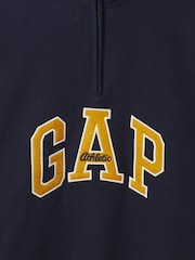 Gap Navy Blue Logo Heavyweight Quarter-Zip Sweatshirt - Image 5 of 5