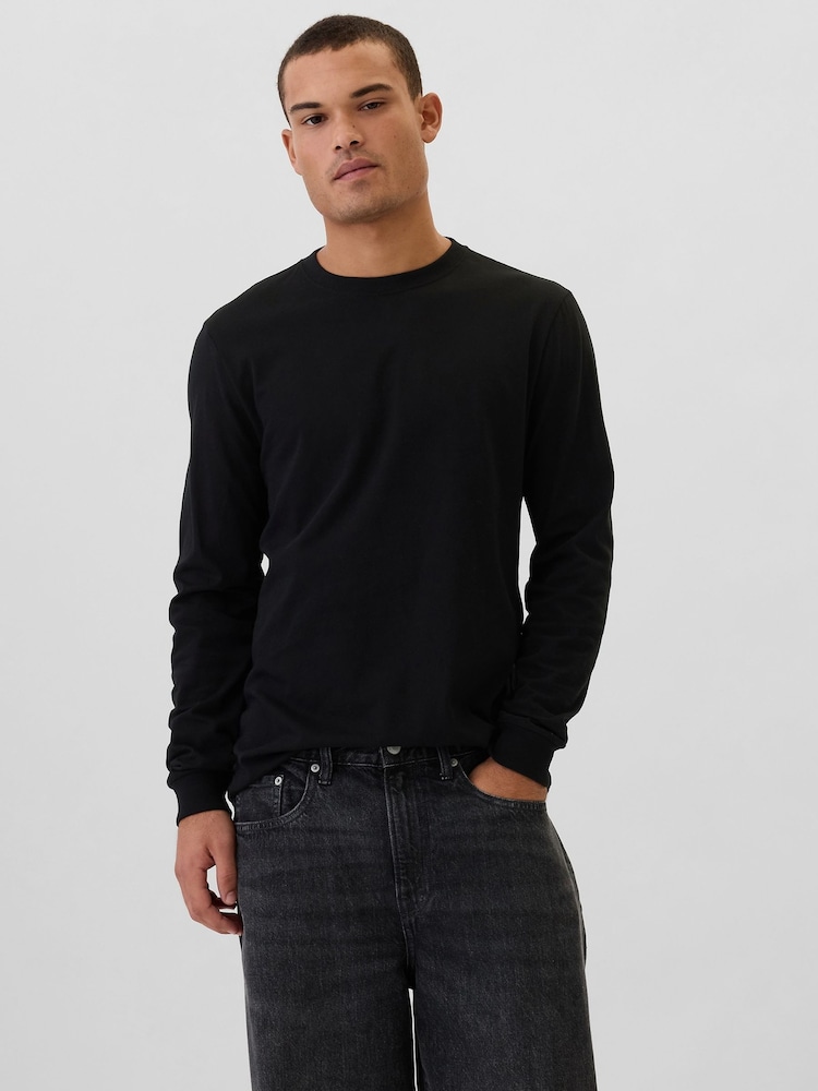 Gap Black Everyday 100% Cotton Crew Neck T-Shirt - Image 1 of 4