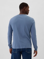 Gap Blue Long Sleeve Everyday 100% Cotton Crew Neck T-Shirt - Image 2 of 4