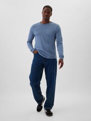 Gap Blue Long Sleeve Everyday 100% Cotton Crew Neck T-Shirt - Image 3 of 4