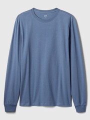 Gap Blue Long Sleeve Everyday 100% Cotton Crew Neck T-Shirt - Image 4 of 4