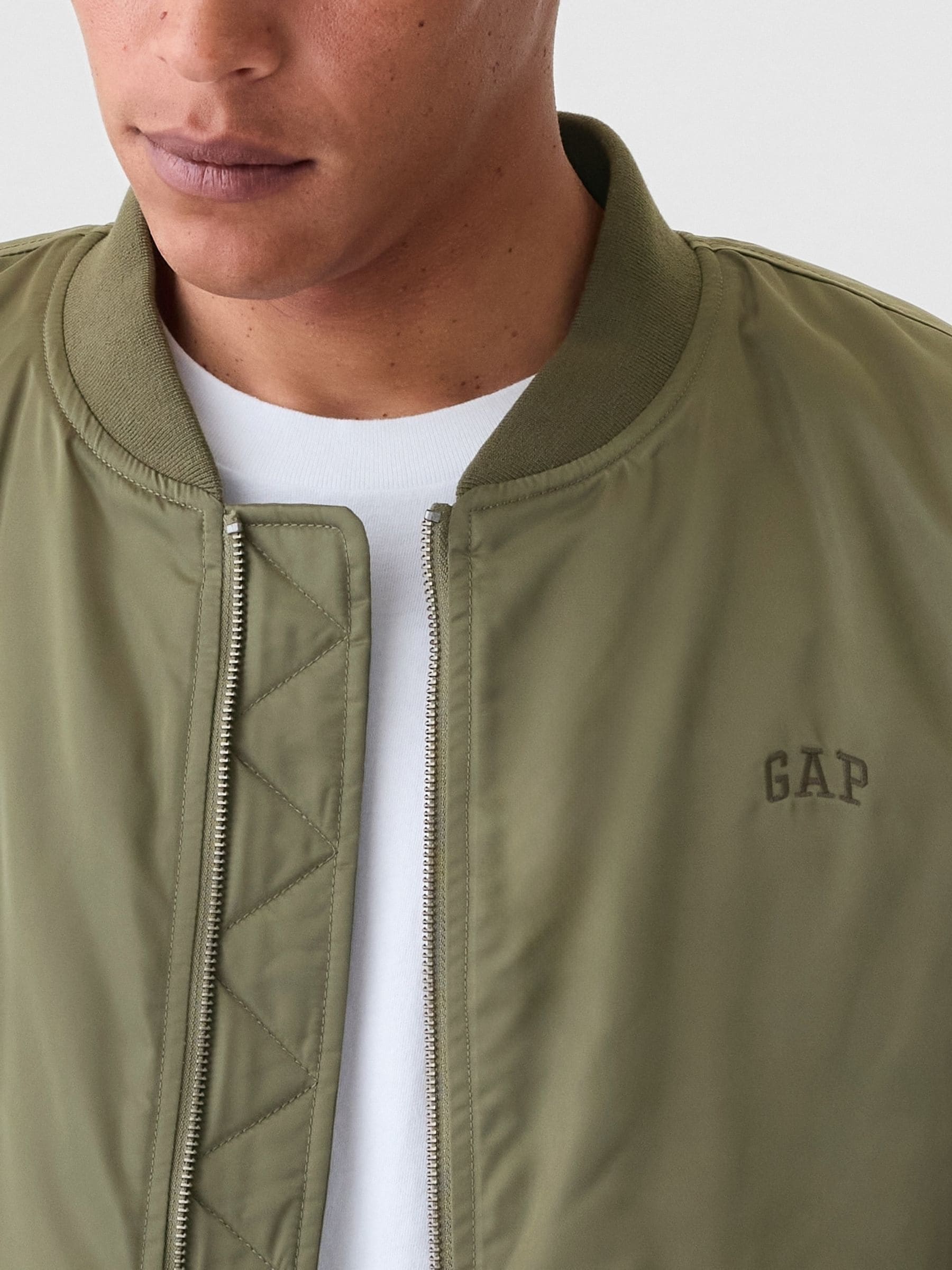 Buy Gap Green Relaxed Logo Bomber Jacket from Next Luxembourg