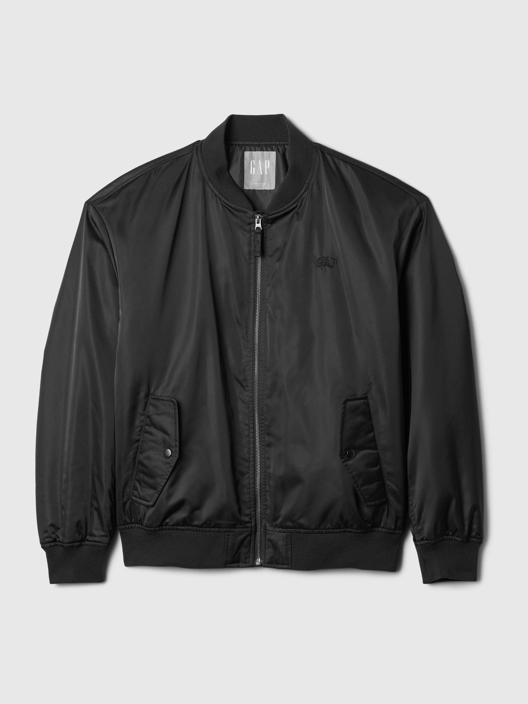 Black bomber jacket gap shop