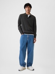 Gap Grey Merino Wool Polo Jumper - Image 3 of 5