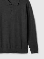 Gap Grey Merino Wool Polo Jumper - Image 5 of 5
