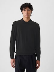 Gap Black Merino Wool Polo Jumper - Image 1 of 5