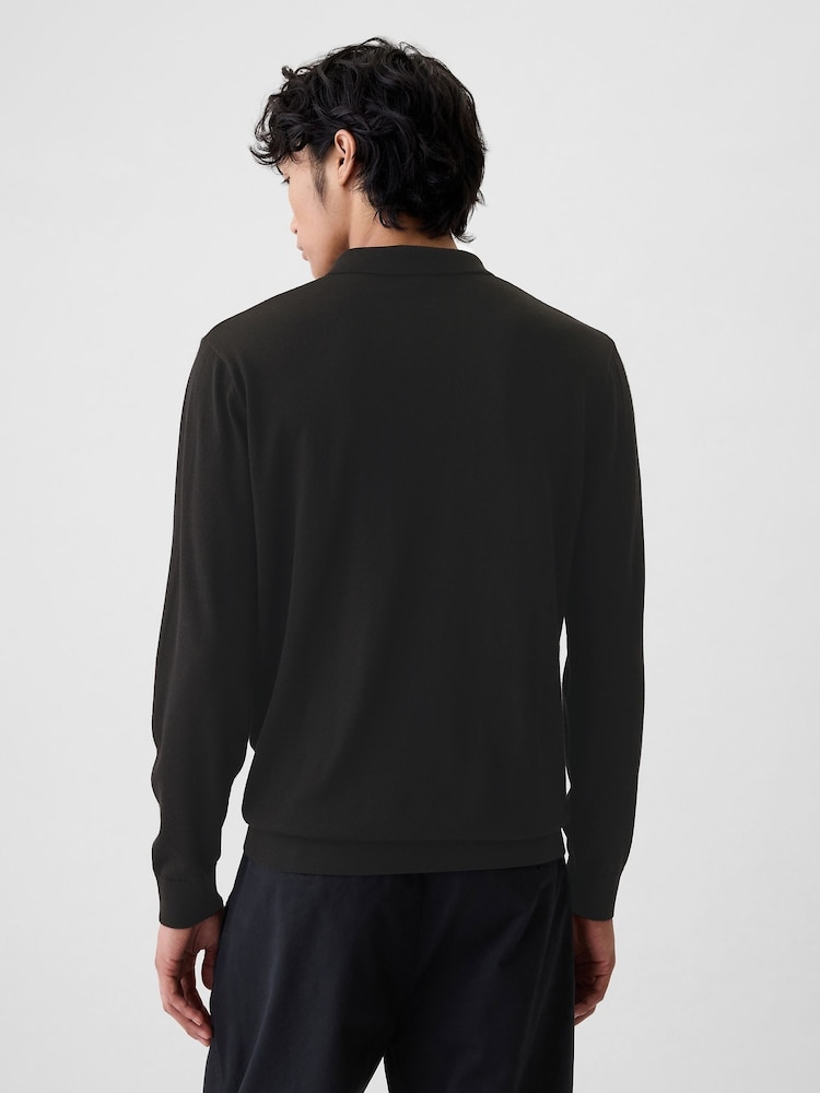 Gap Black Merino Wool Polo Jumper - Image 2 of 5