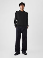 Gap Black Merino Wool Polo Jumper - Image 3 of 5