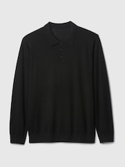 Gap Black Merino Wool Polo Jumper - Image 4 of 5