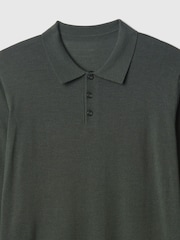 Grün - Polo-Pullover aus Merinowolle - Bild 5 von 5