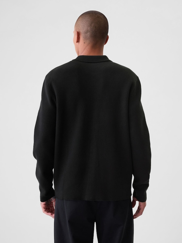 Gap Black Zip Up Knit Bomber Jacket - Image 2 of 5