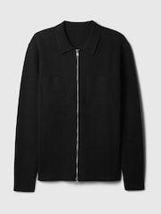 Gap Black Zip Up Knit Bomber Jacket - Image 5 of 5