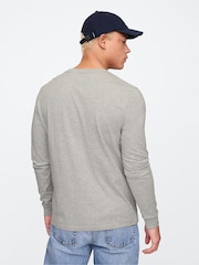 Gap Grey Long Sleeve Everyday 100% Cotton Crew Neck T-Shirt - Image 2 of 4