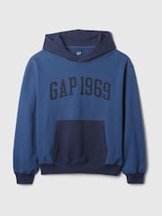 Gap Blue Heavyweight Athletic 1969 Logo Hoodie - Image 4 of 8